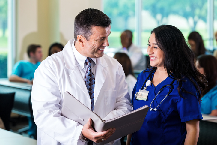 Doctor and nurse working together.