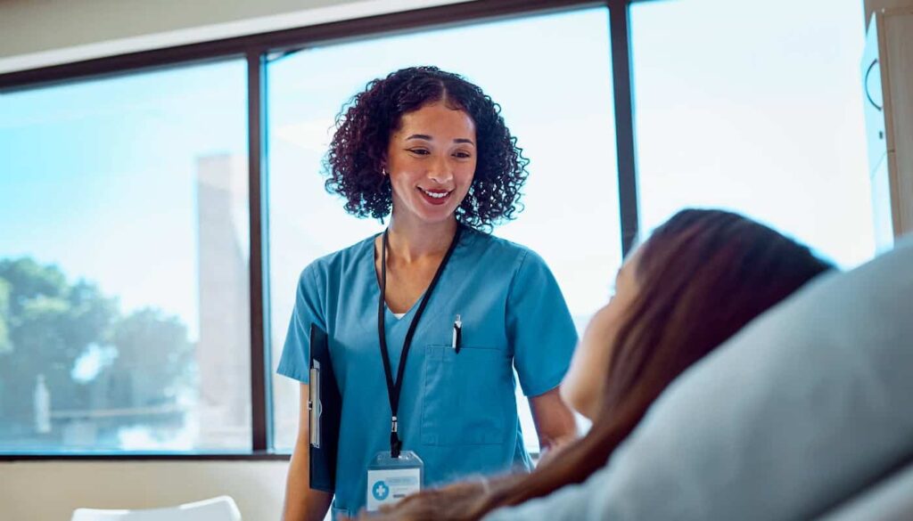 Nurse visiting patient